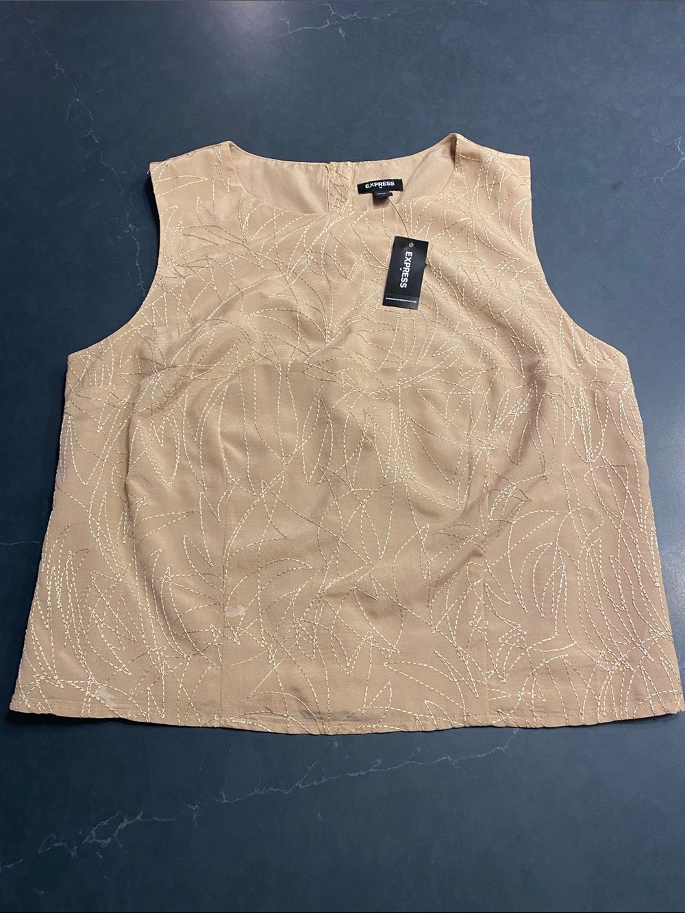Express Beige Metallic Sleeveless Tank - New with tags - Medium
